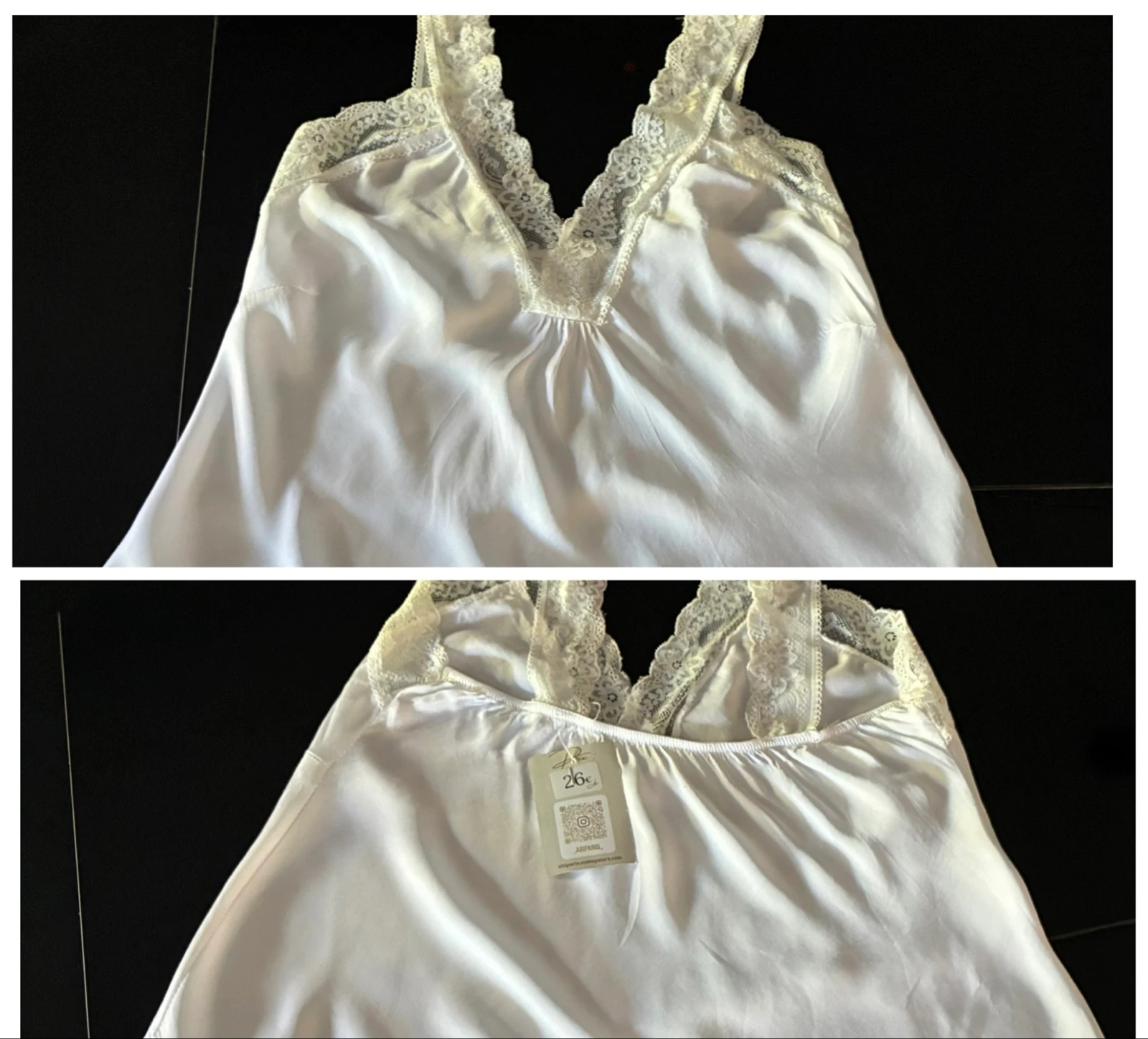Zijdezachte top Silky - parelmoer wit – photo 4